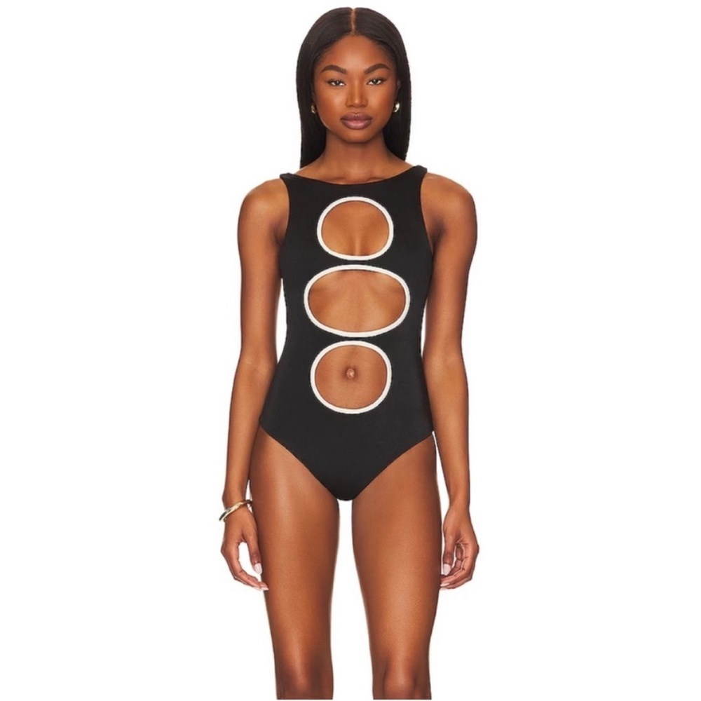 Cin Cin Black Cut-Out One-Piece Swimsuit-M